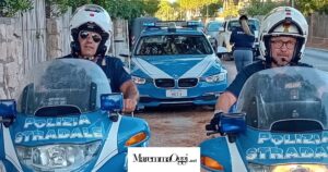 Una pattuglia della polizia stradale