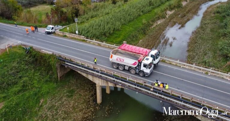 Chiusura della SP39 all'altezza del ponte sul fiume Cornia