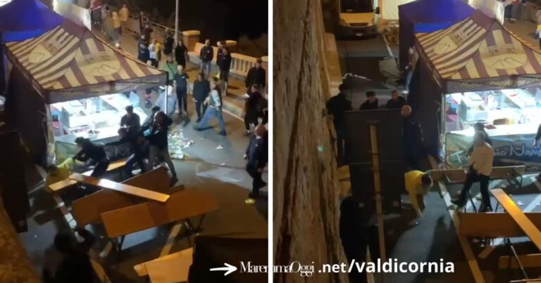 Due frames da uno dei numerosi video degli scontri