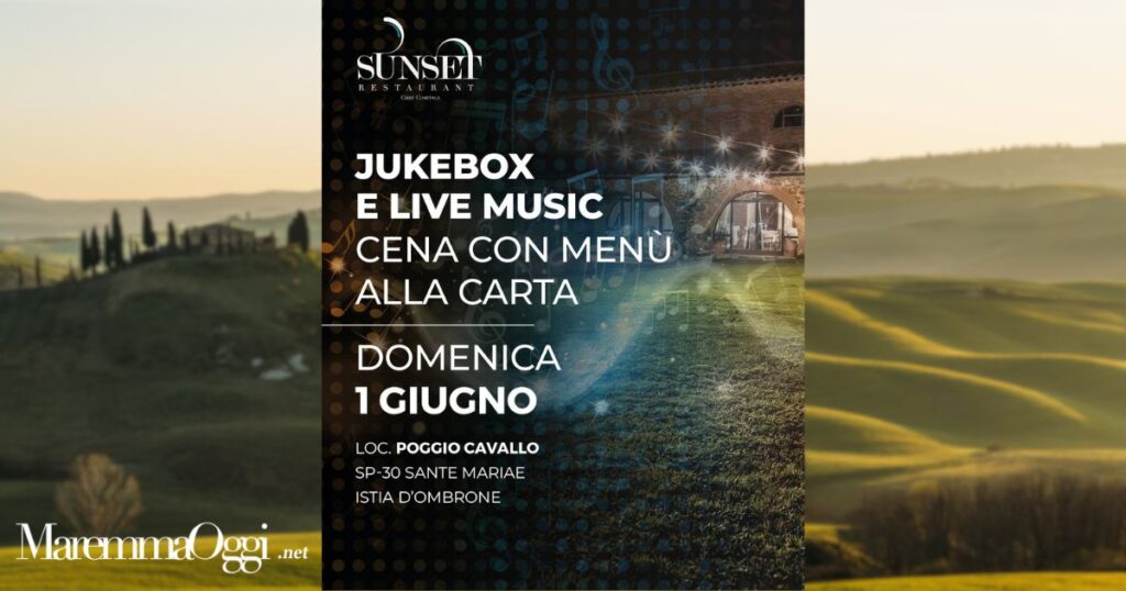 La locandina dell'evento al Sunset in programma il 1° giugno