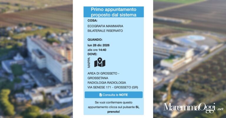 Lo screenshot della data della prenotazione