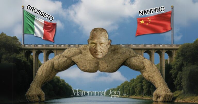 Il manifesto del viaggio del sindaco Antonfrancesco Vivarelli Colonna in Cina