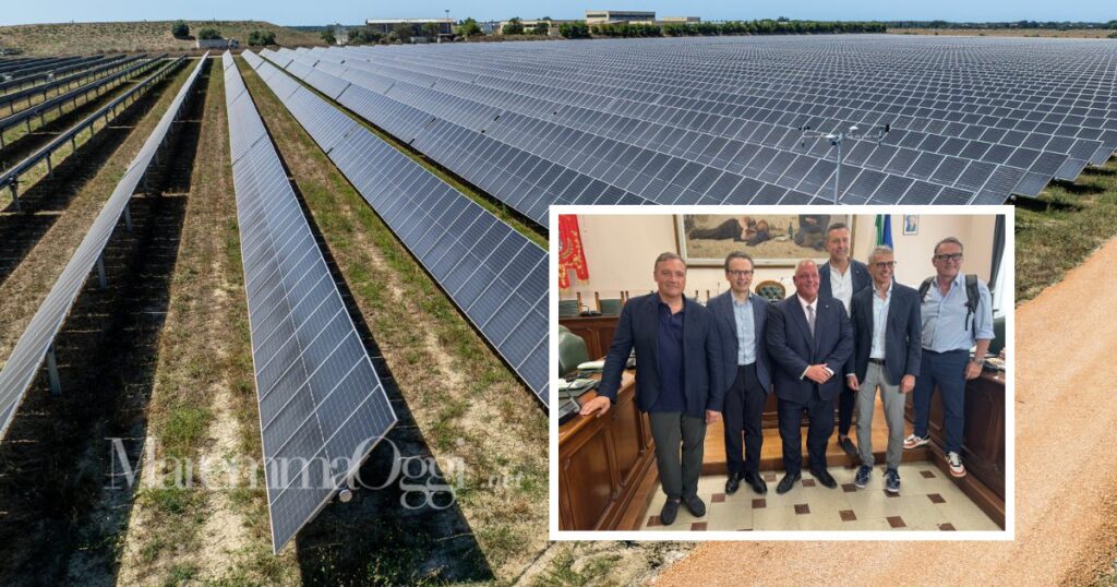 L'impianto fotovoltaico delle Strillaie e un momento della presentazione