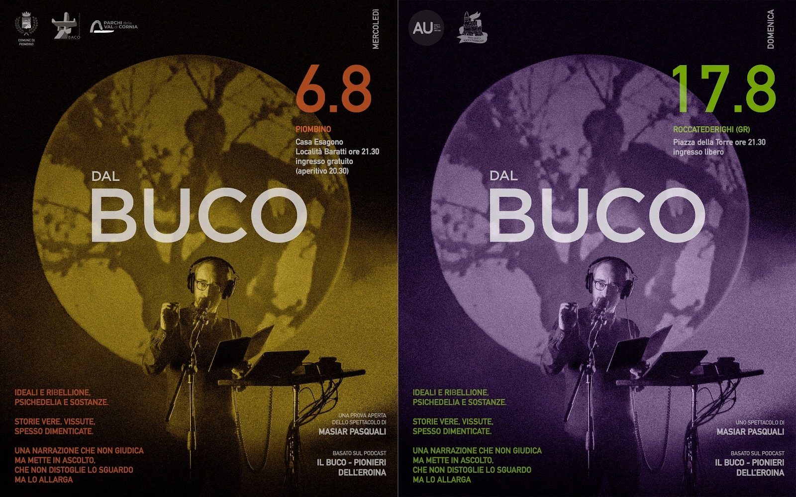La locandina dei due eventi, Piombino e Roccatederighi