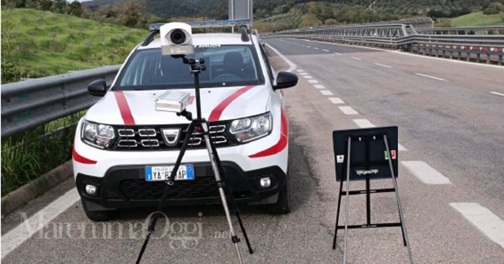 L'autovelox del Comune di Campagnatico al km 13,800 della Grosseto-Siena