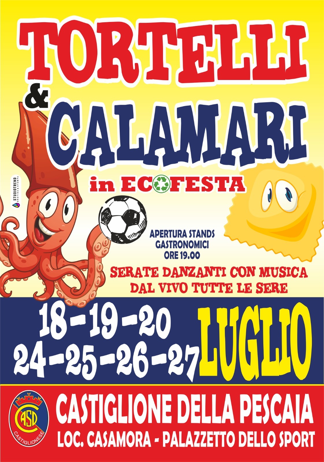 La locandina dell'ecofesta dei tortelli e del calamaro