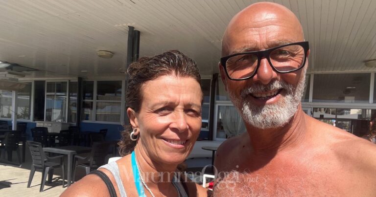 Emanuela e Luca Pantani al bagno Miramare