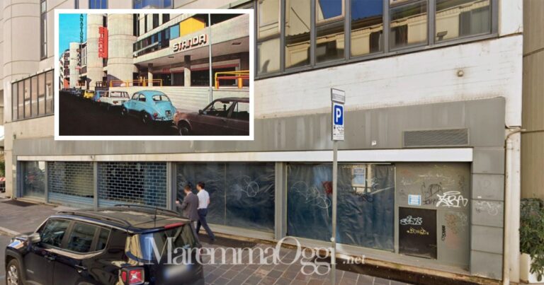 I locali dell'ex Standa, poi Ovs, in via Matteotti. Nel riquadro una vecchia immagine dell'ex Standa, sul lato di via Bonghi