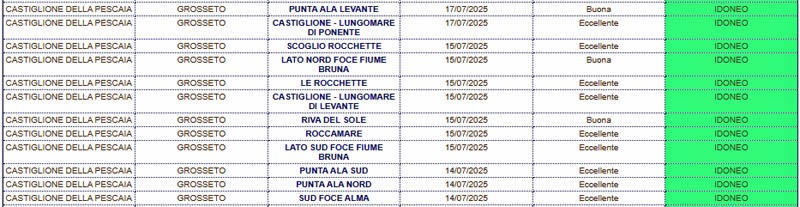 I dati Arpat per Castiglione
