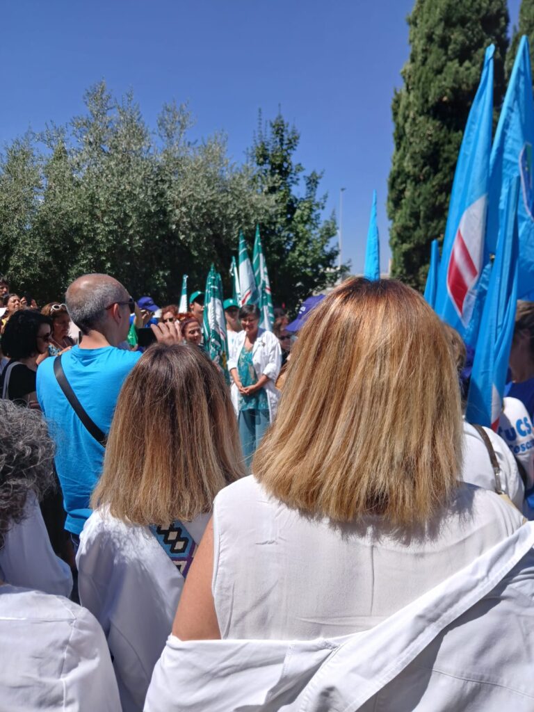 Un momento della protesta