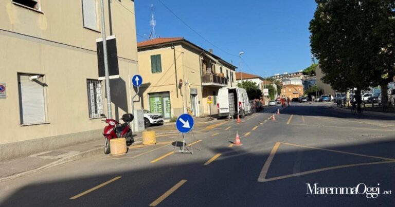 Via Palermo con la nuova pista ciclabile