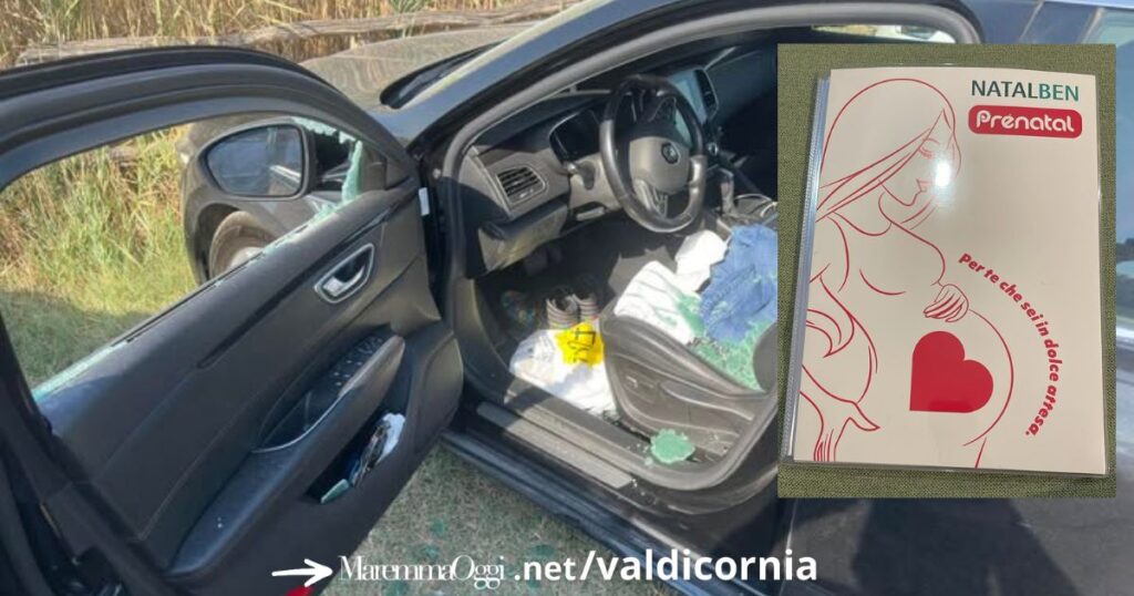 Un'auto svaligiata e una cartellina sanitaria rubata