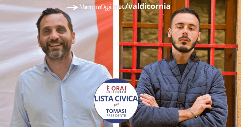 Tomasi e Biagini, al centro il logo della lista civica Tomasi Presidente È ora!