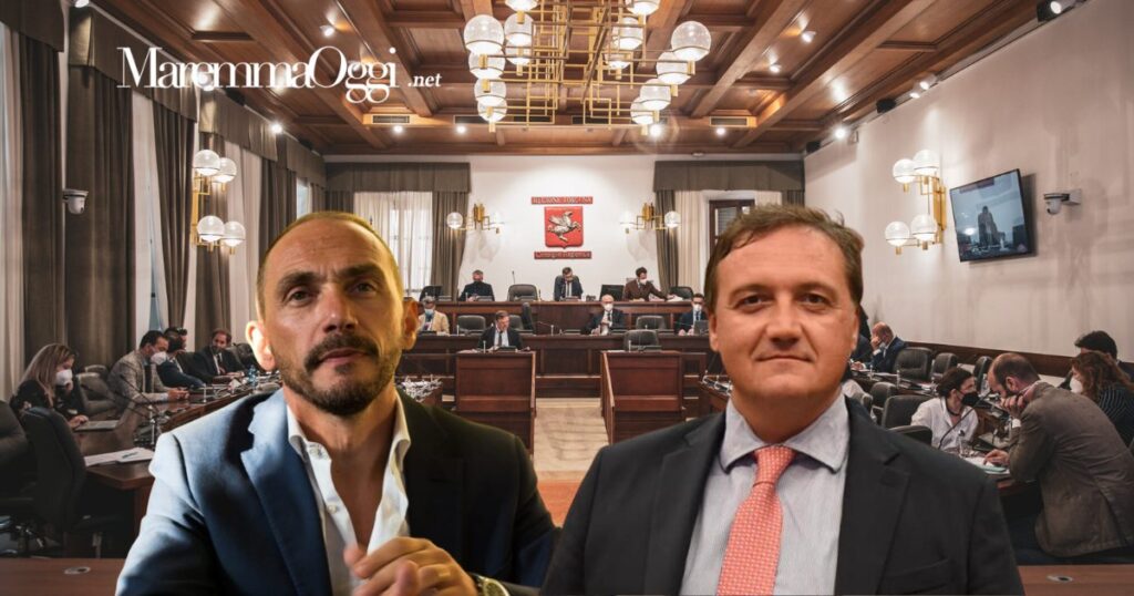 L'aula del consiglio regionale, il segretario regionale Emiliano Fossi e Leonardo Marras