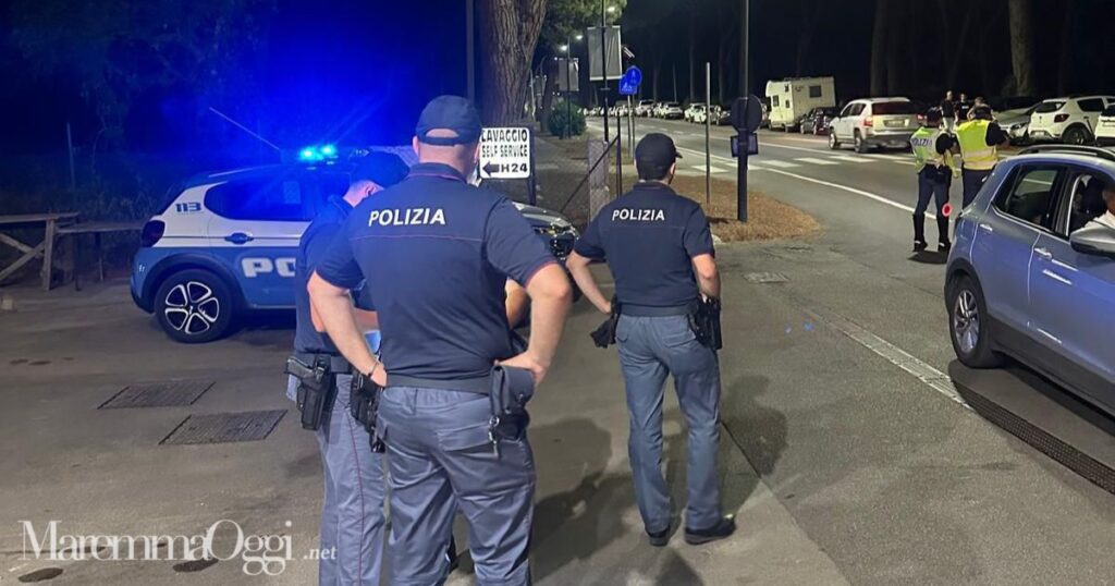 Un posto di blocco della polizia