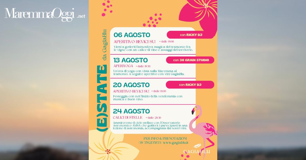 La locandina degli eventi di agosto a Gagiablu