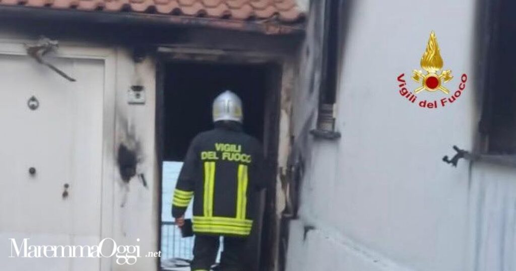 L'incendio nell'appartamento di Ansedonia
