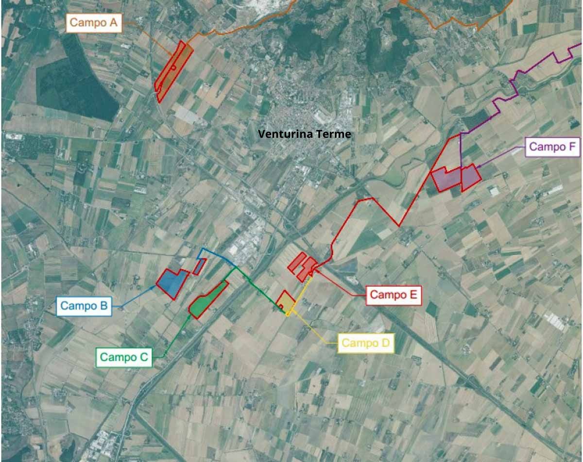 Le sei zone dell'impianto