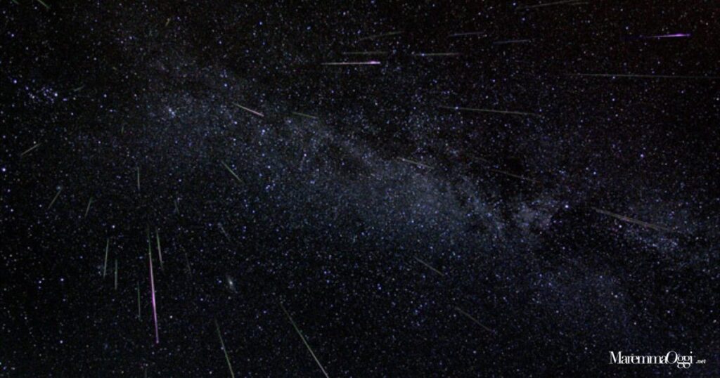 Un'immagine delle Perseidi nel cielo di Manciano