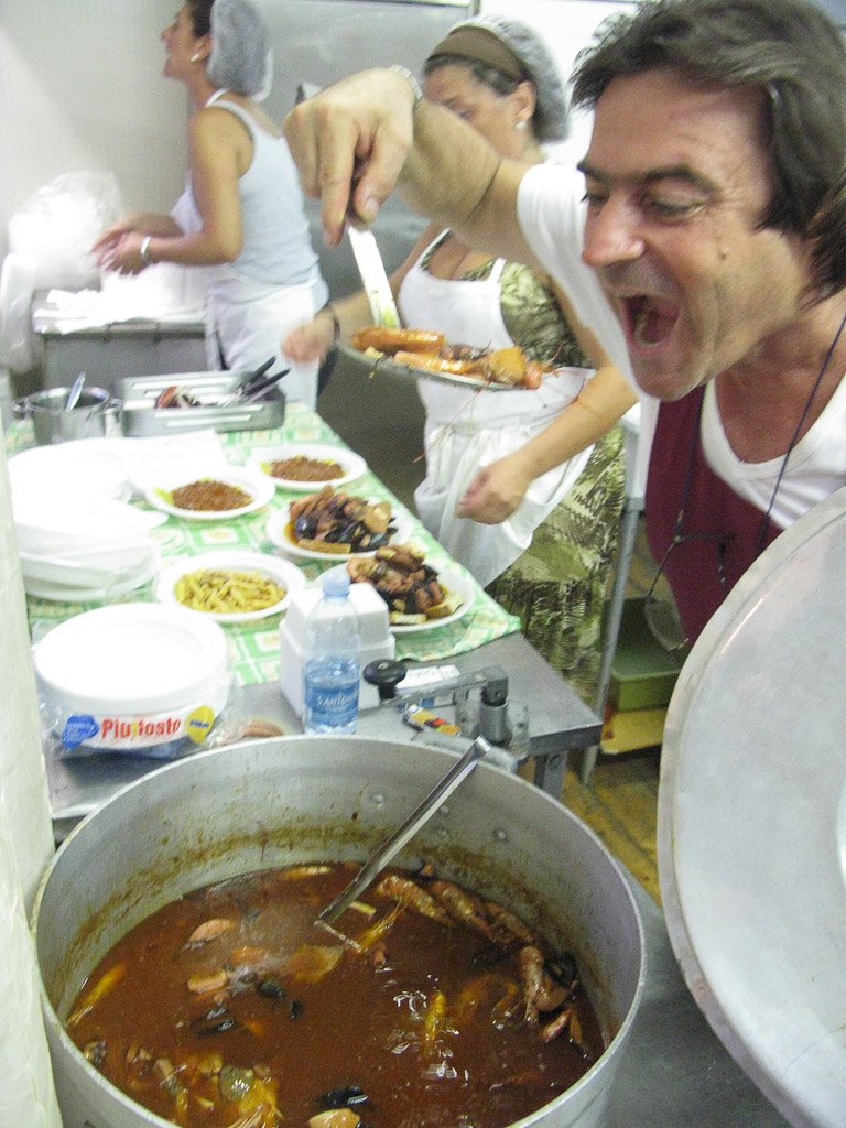 Sauro Bartolommei durante una sagra