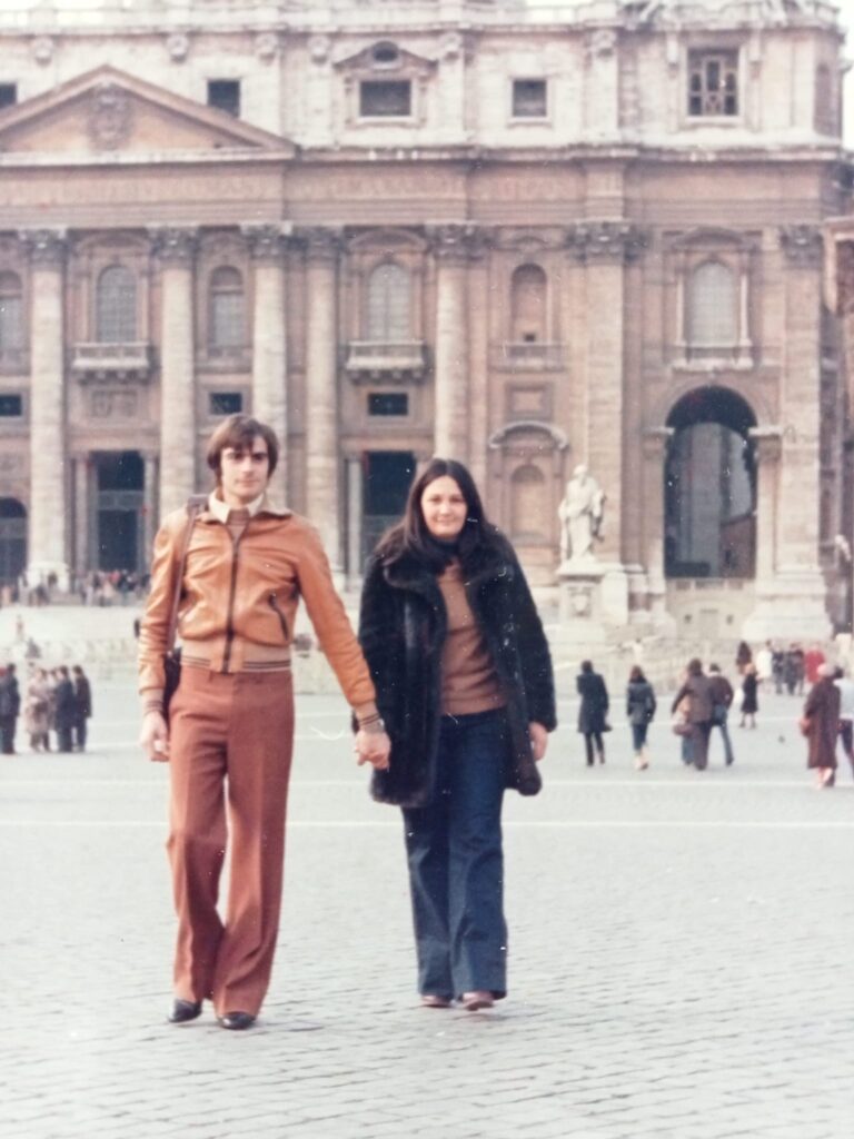 Sauro e Daniela durante il primo giorno del viaggio di nozze