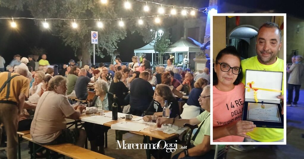 La cena a Montorgiali e la premiazione di Katia e Moreno