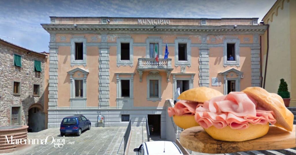 Il Comune di Gavorrano e due panini con la mortadella