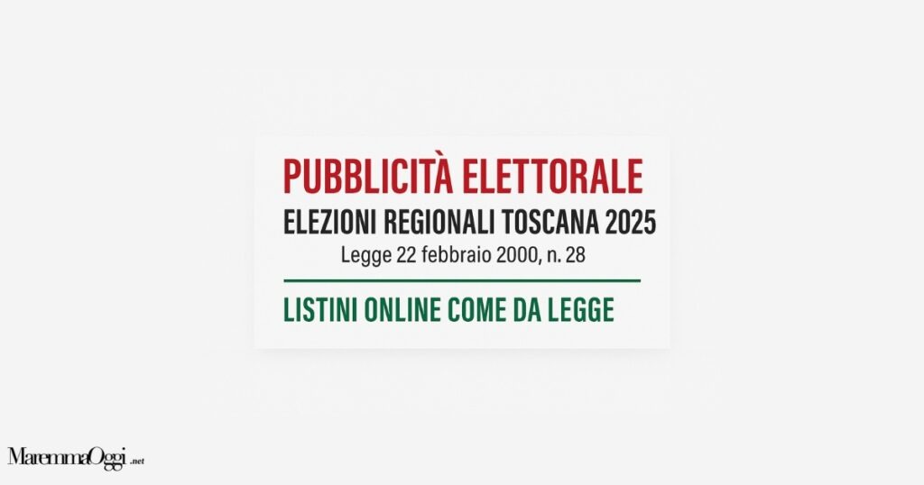 Pubblicità elettorale - listini online pubblicati come da legge 22 febbraio 2000, n. 28