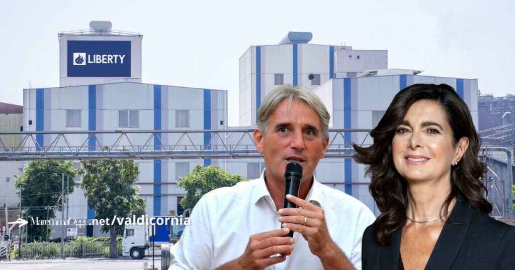 Un'immagine della Magona di Piombino, Marco Simiani e Laura Boldrini