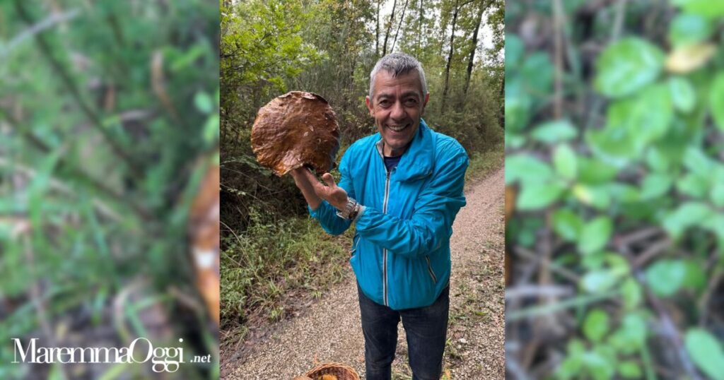 Massimo con il suo porcino gigante