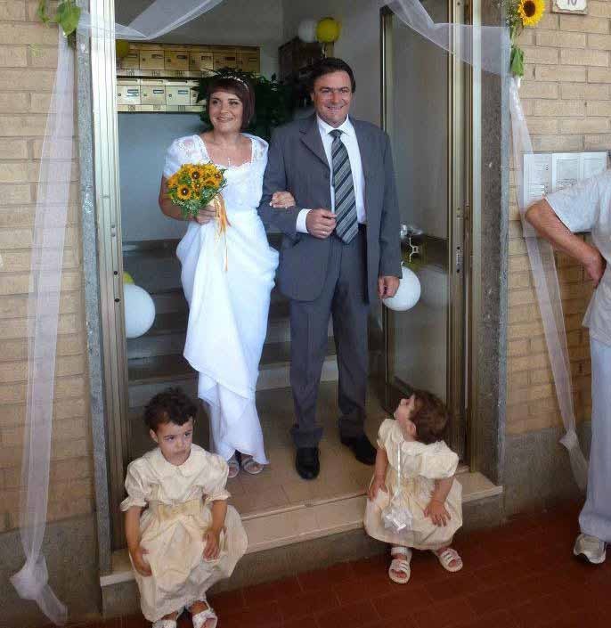 Sauro Bartolommei e la figlia Alessandra il giorno del matrimonio
