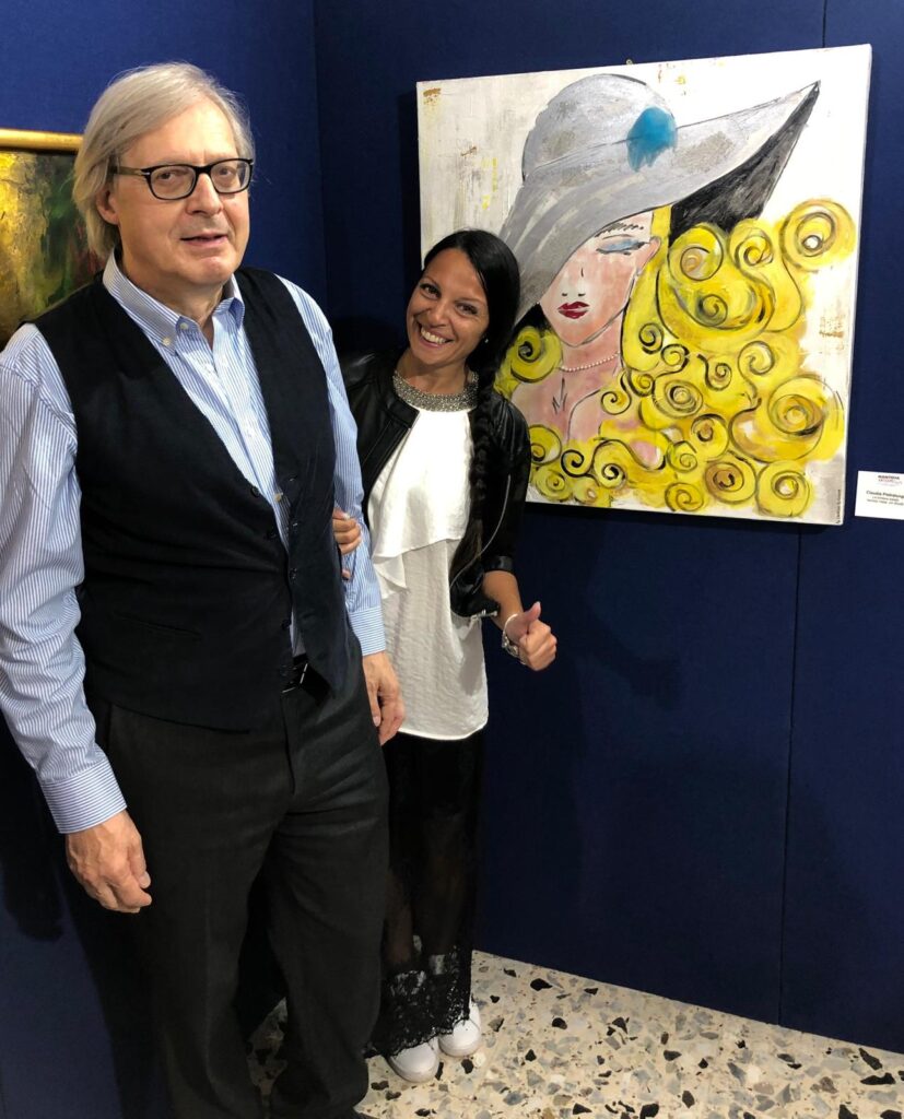 Claudia Pietralunga con Vittorio Sgarbi