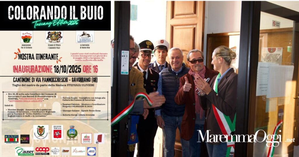 Il momento dell'inaugurazione al comune di Gavorrano, presenti l'assessore Borghi a sinistra con la sindaca Stefania Ulivieri