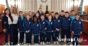 Gli under14 con l'assessora Droghini e la vice presidente Antonini