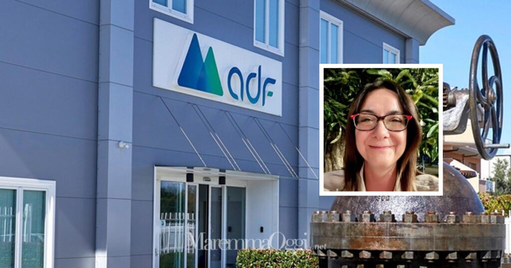 La sede di Acquedotto del Fiora in via Giordania e Francesca Biserni