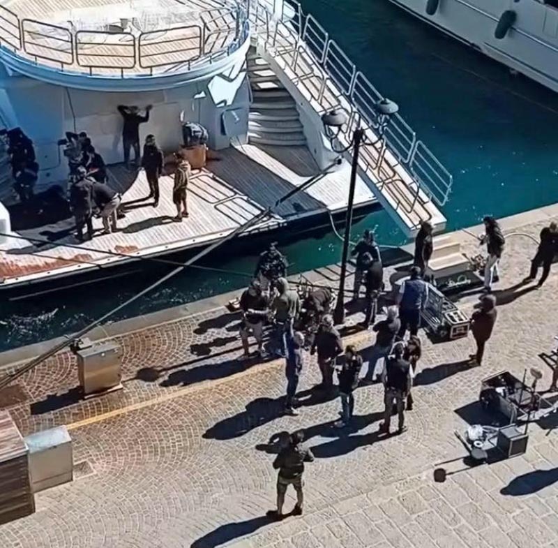 Un momento delle riprese