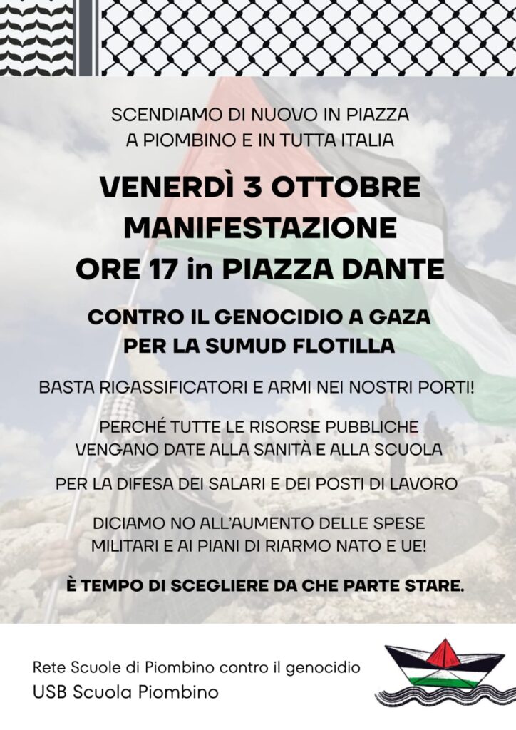 La locandina della manifestazione del 3 ottobre