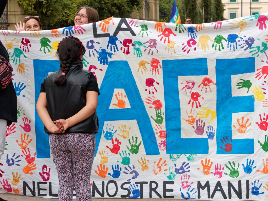 Uno scatto della mobilitazione