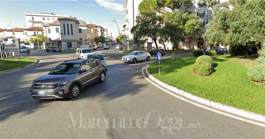 La rotonda di piazza Volturno a Grosseto