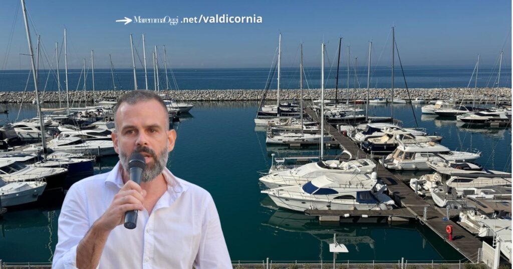 Il porto di San Vincenzo e il segretario del Pd, Simone De Rosas