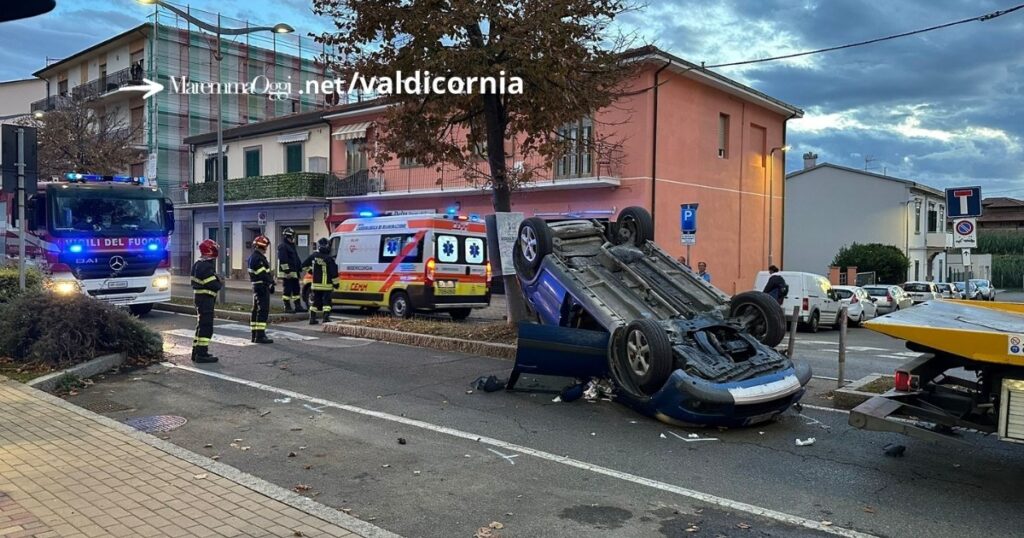 Un'immagine dell'incidente a San Vincenzo