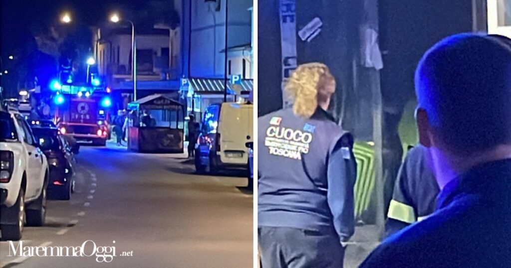 Vigili del fuoco sul posto