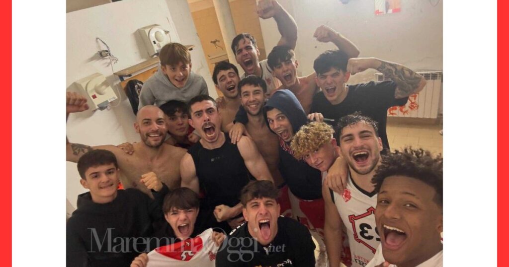 La festa negli spogliatoi della Gea dopo la vittoria con Lucca