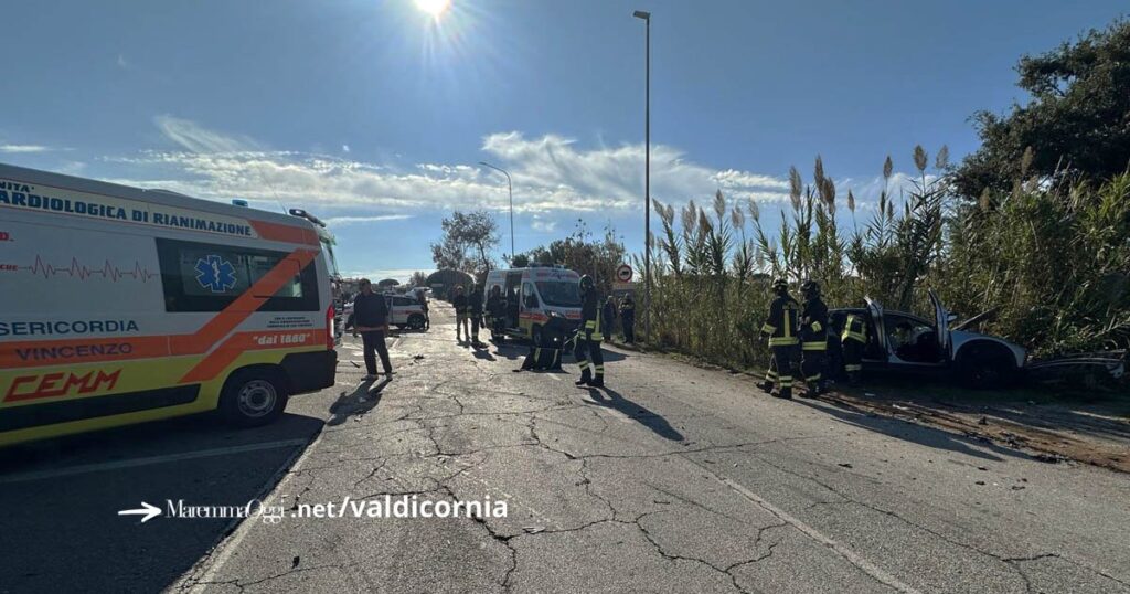 Un'immagine dell'incidente a San Vincenzo