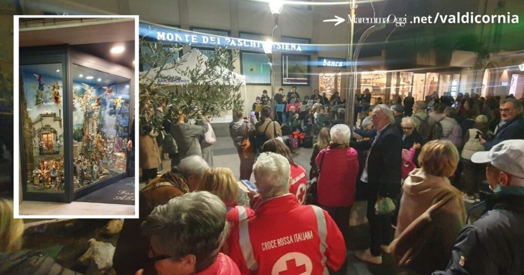 L'inaugurazione del presepe presso la farmacia Abagnale a San Vincenzo