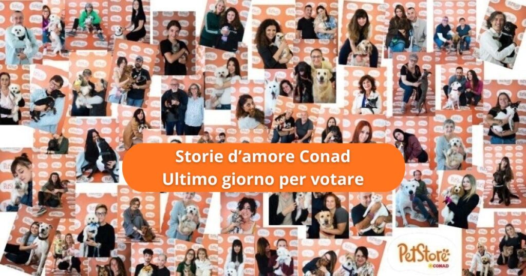Ecco l'ottava classifica parziale del gioco del Pet Store Conad "Storie d'amore". Alle 24 di domenica 30 stop al voto