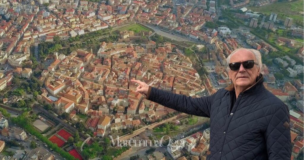 Una veduta di Grosseto e l'architetto Roberto Aureli