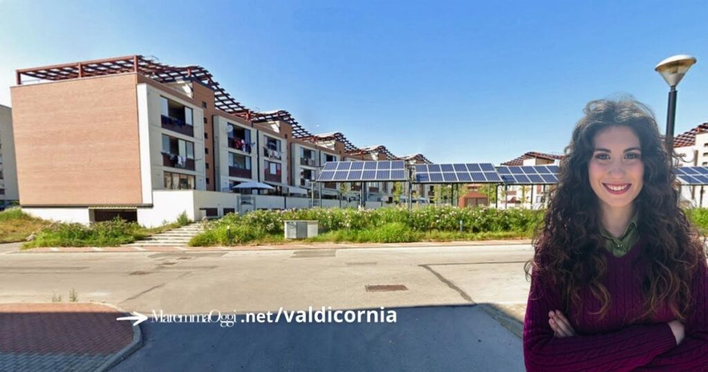 Le case popolari di via Ischia e la vicepresidente di Casalp, Sofia Guidetti