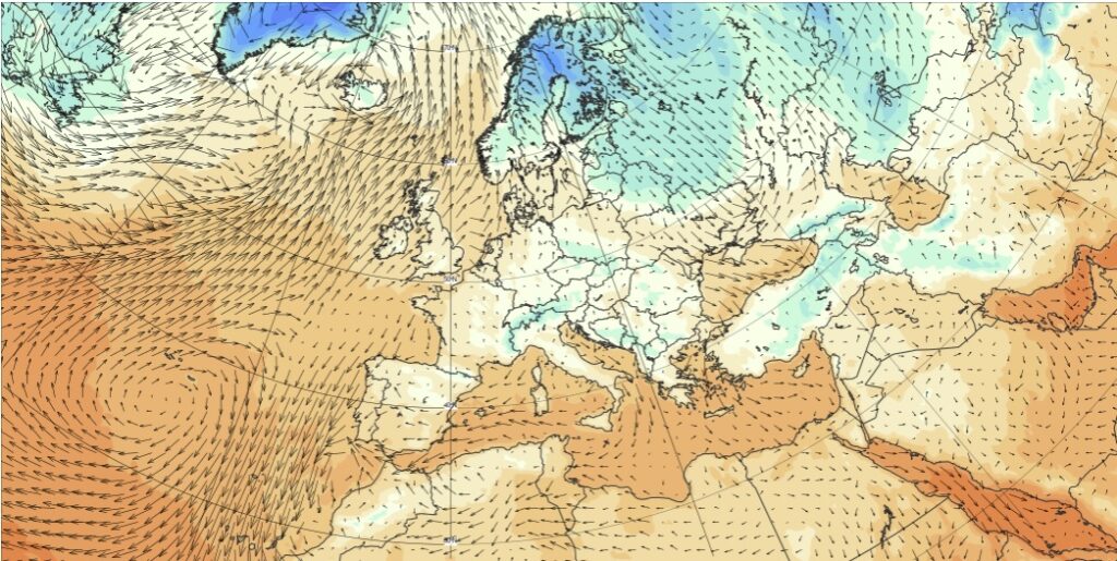 Una mappa climatica del Centro europeo per le previsioni metereologiche a breve termine