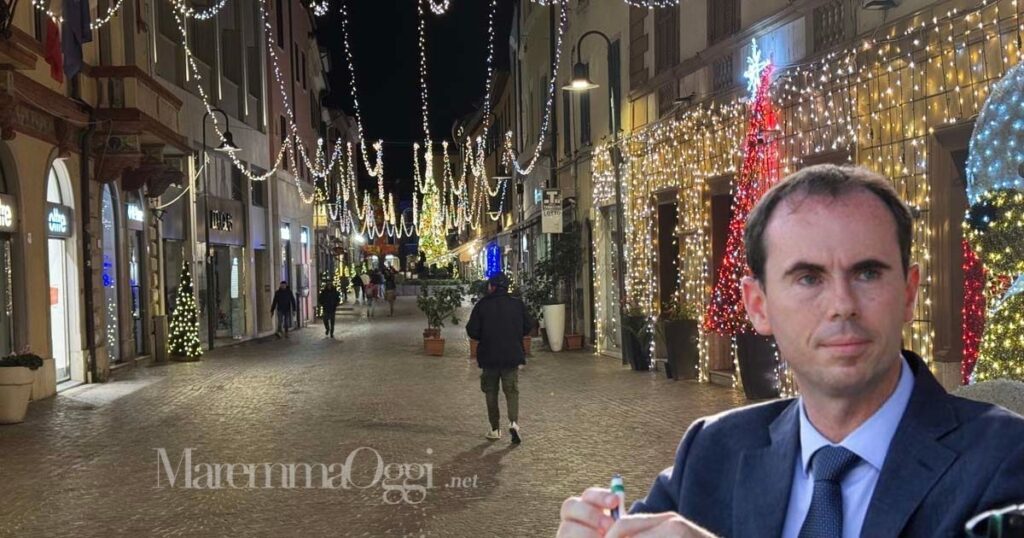 Corso Carducci in questi giorni di Natale e Fabio Becherini di Banca Tema